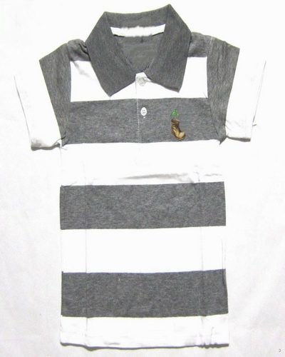 kid polo shirts gray white stripe
